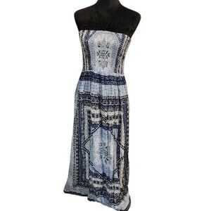 Marina Blu Shades Of Blue Strapless Dress Size M